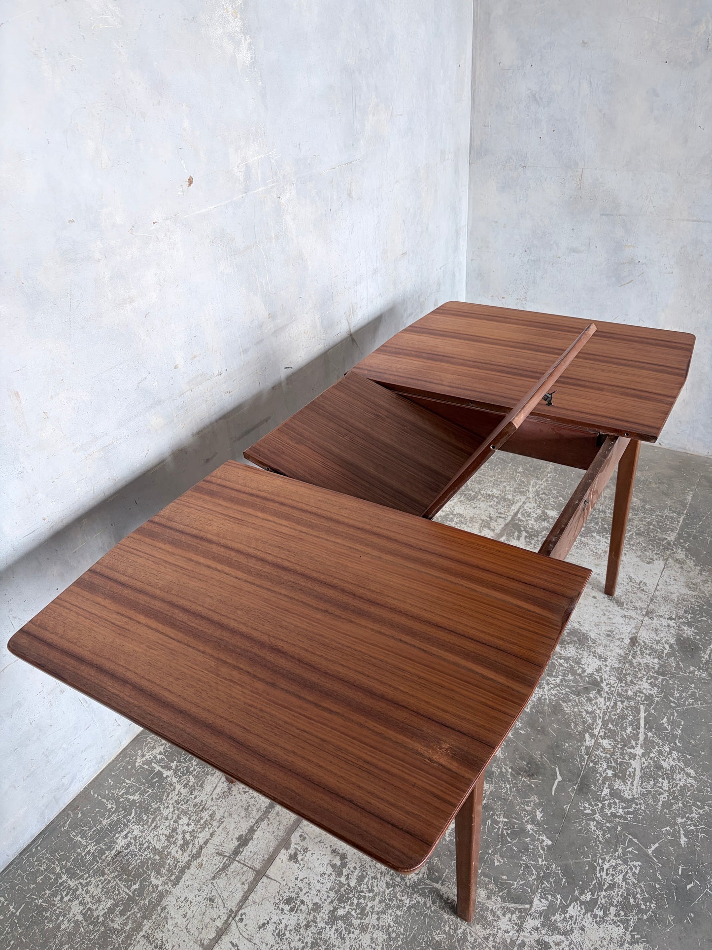 Mid Century Teak and Walnut Extending Dining Table by McIntosh