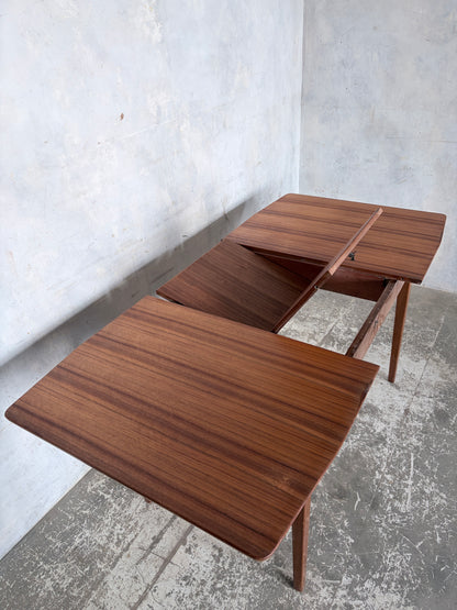 Mid Century Teak and Walnut Extending Dining Table by McIntosh