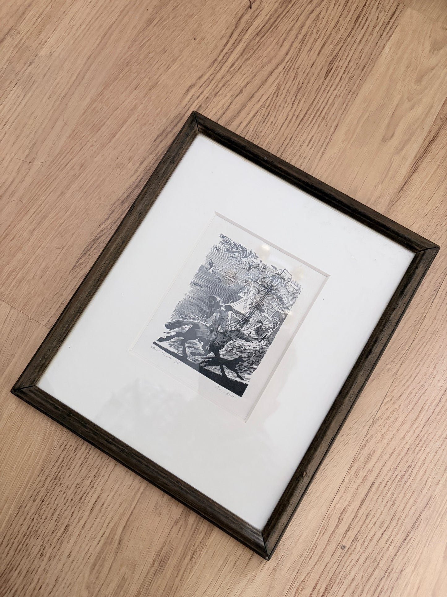 Simon Brett “Count Arnold” Woodblock Print – Vintage and Framed Limited Edition