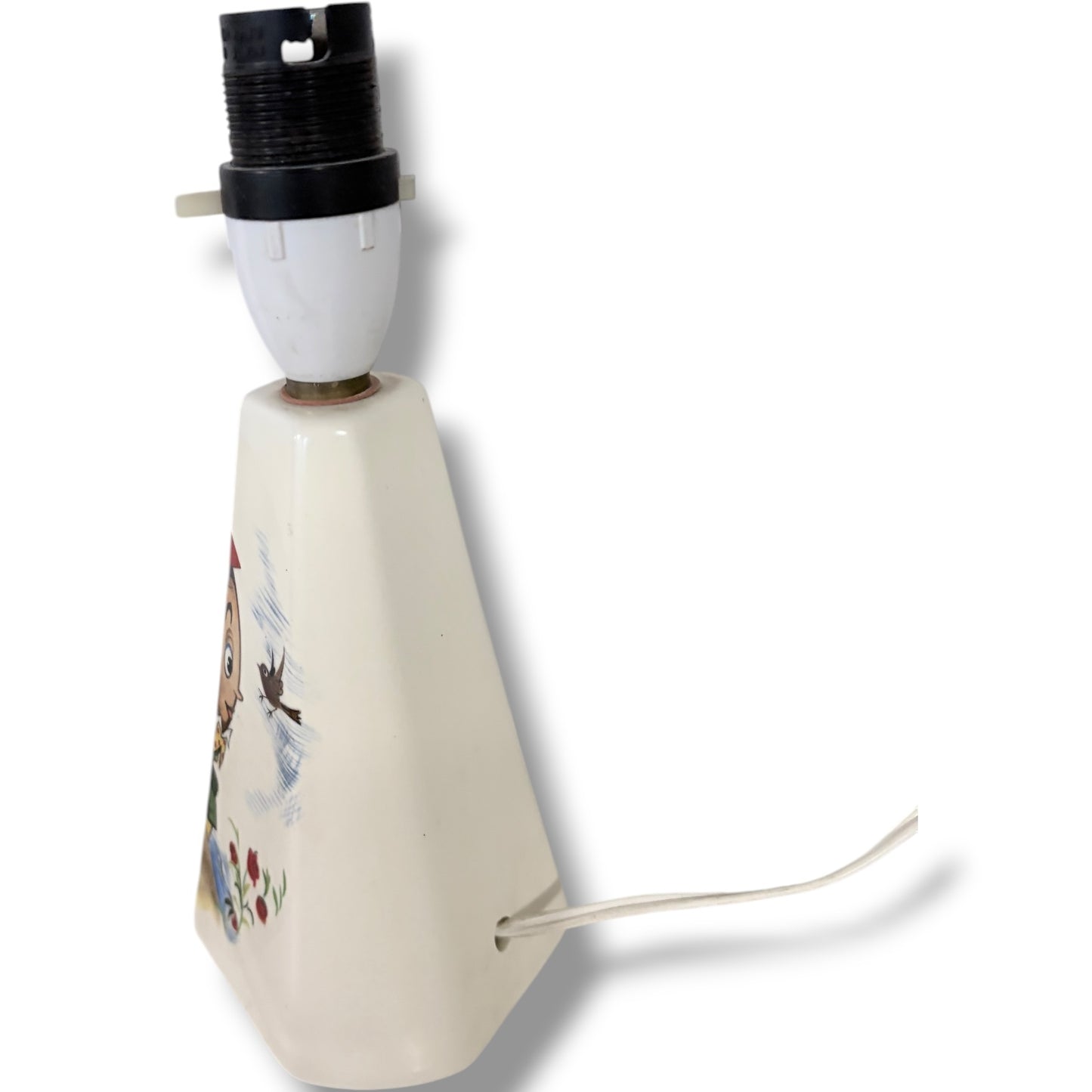 Vintage Ceramic Lamp – Hand-Painted Humpty Dumpty Table Lamp Base with Storybook Design