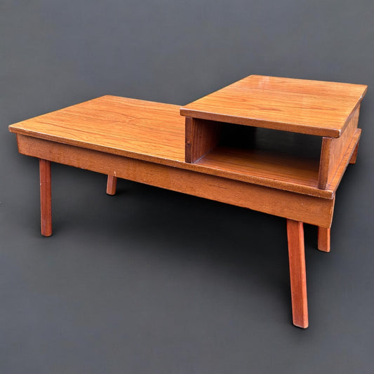 Mid Century Danish Teak Wood Telephone Table