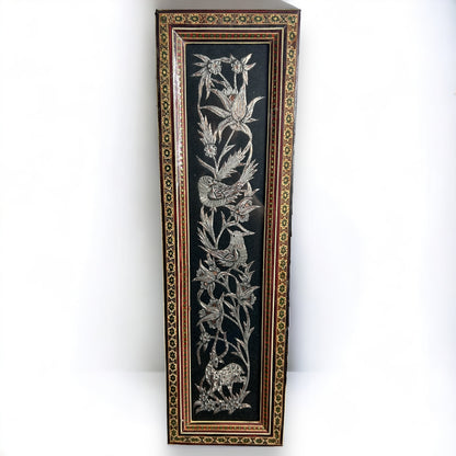 Vintage 1950s Persian Khatam Mosaic Copper Framed Art