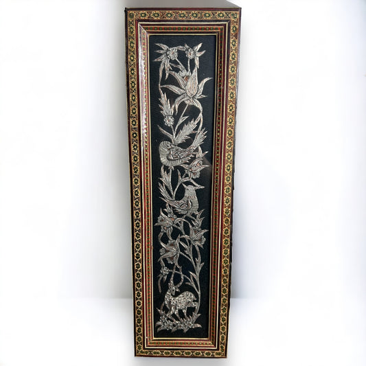 Vintage 1950s Persian Khatam Mosaic Copper Framed Art