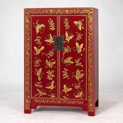Vintage Oriental Red Lacquer Drinks Cabinet – Chinoiserie