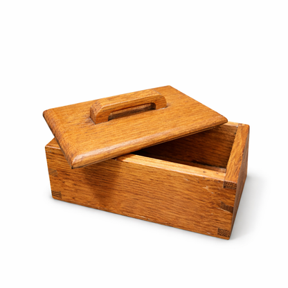 Oak Lidded Jewellery Box – Solid Wood Storage