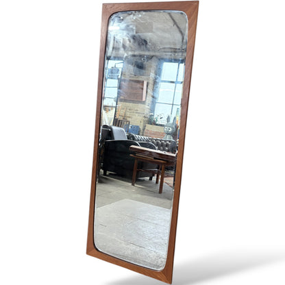 Danish Teak Wall Mirror – Mid Century Modern Vintage 1960s Scandinavian Design