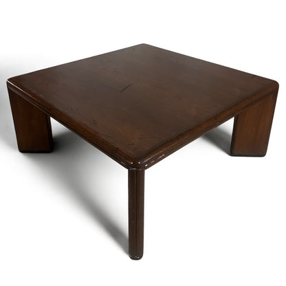 Mid Century Dark Wood Brutalist Tea Table
