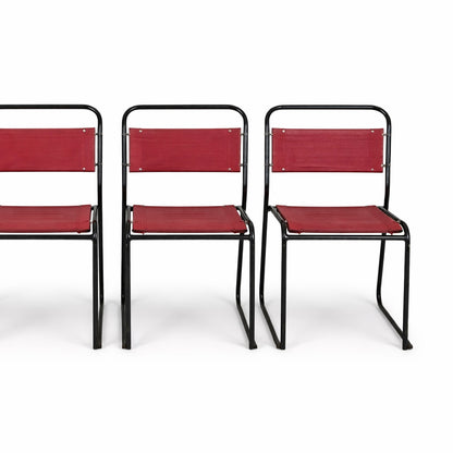 1960s Tubular Metal Dining Chairs – Set of Four