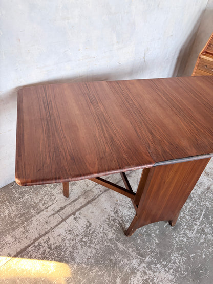 Art Deco Walnut Drop Leaf Dining Table