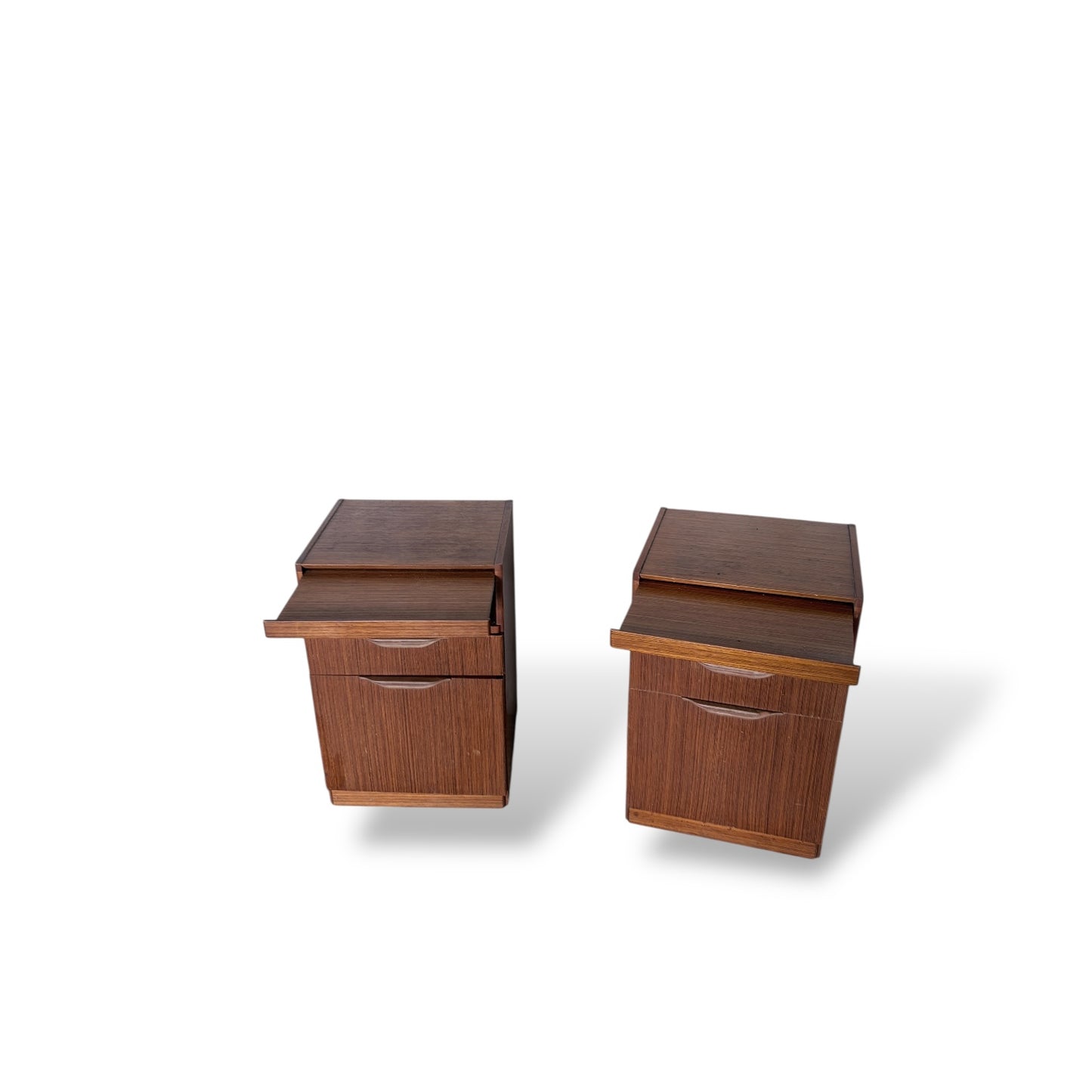Pair of Teak Bedside Tables with Secret Drawer by Remploy