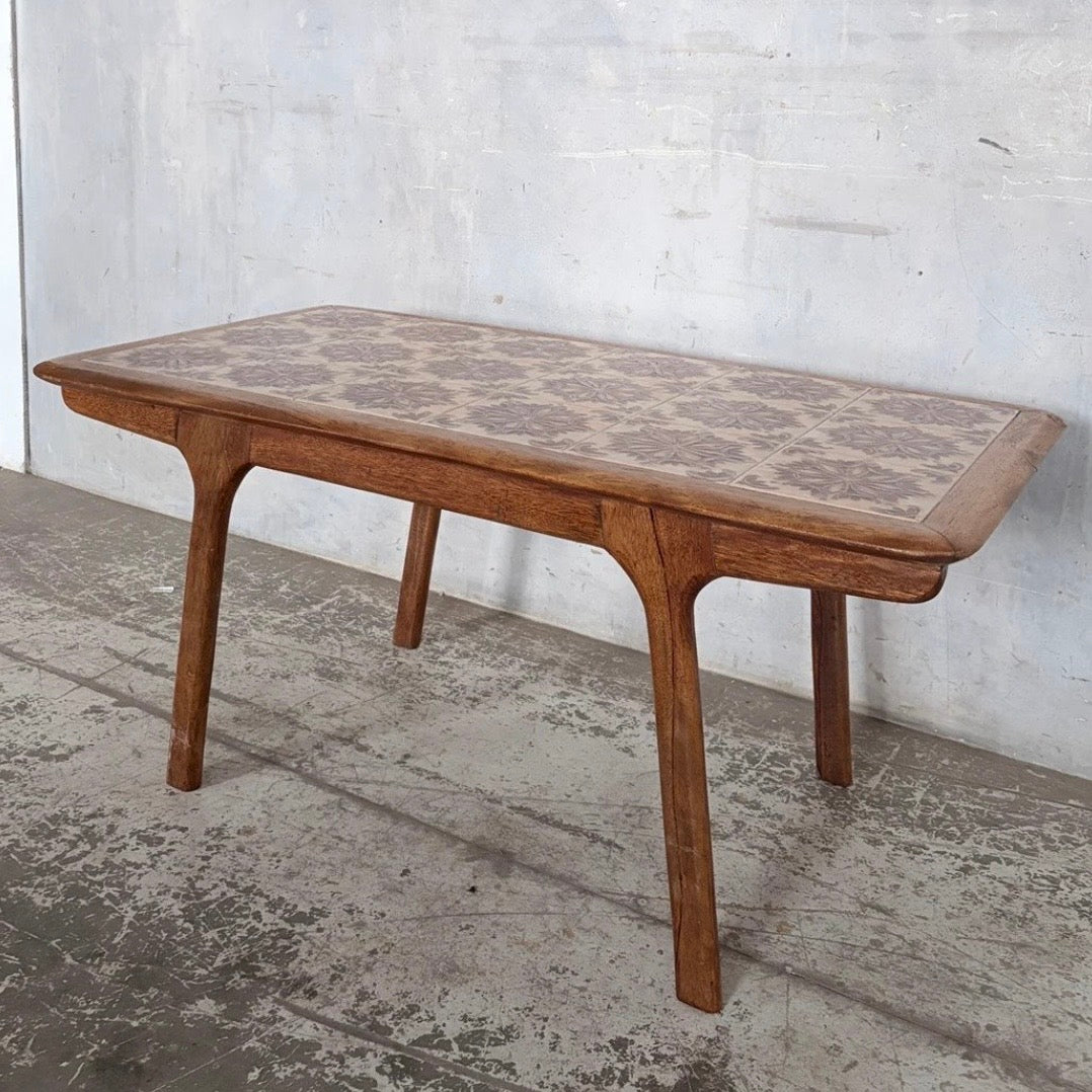 Vintage Danish Oak & Teak Tile Top Coffee Table