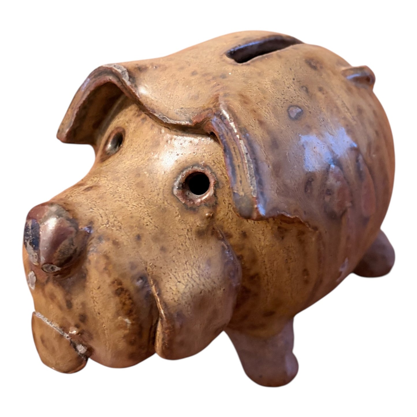 Vintage Studio Pottery Pig Money Bank – Handcrafted Ceramic Piggy Bank