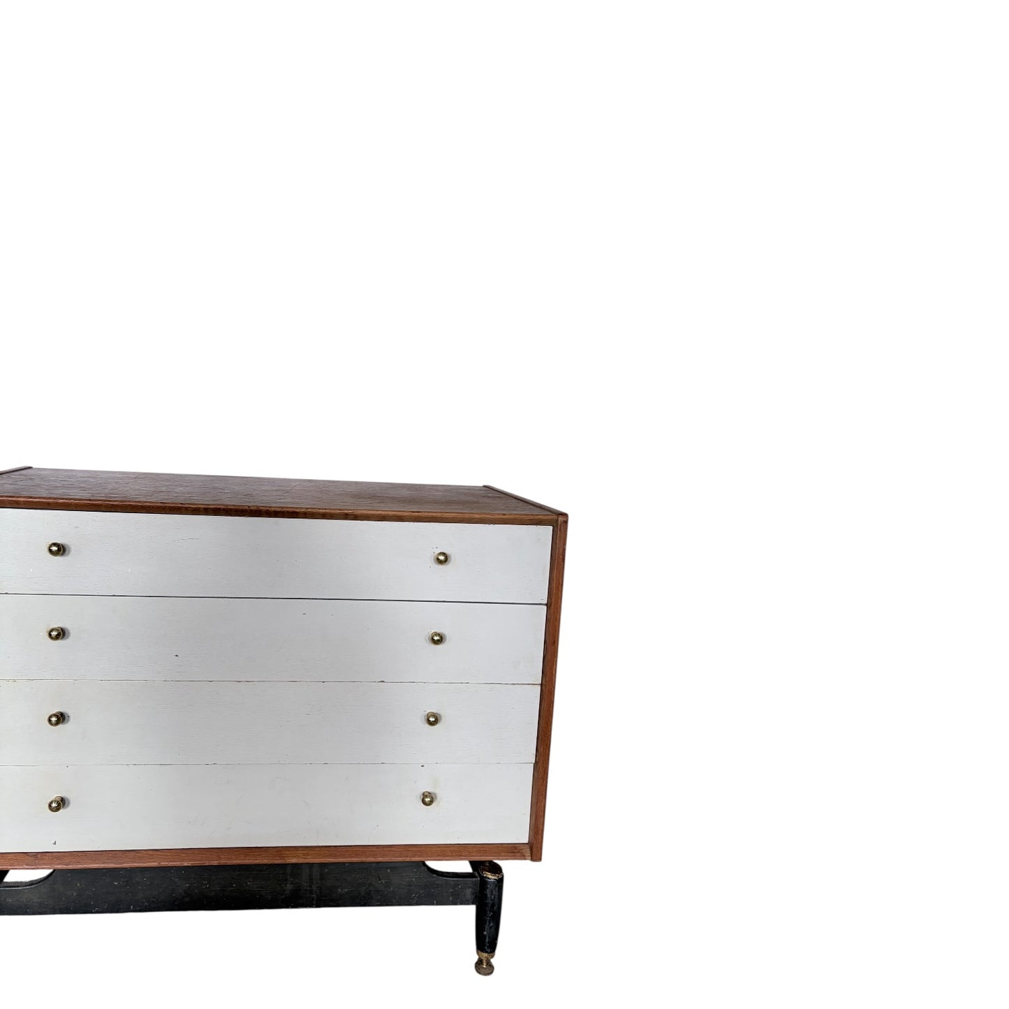 Mid Century E. Gomme Librenza Chest of Drawers – Teak & White with Brass Handles