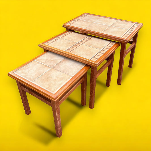 Mid Century Danish Tile Nest of Tables