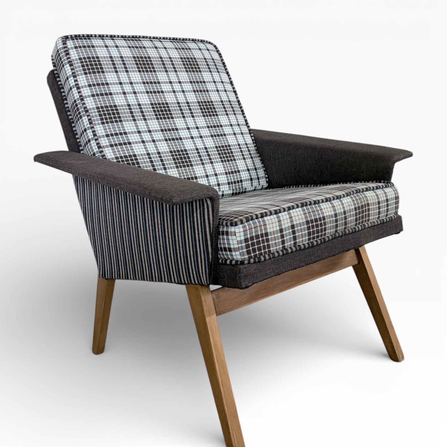 Mid-Century Swedish Plaid Armchair