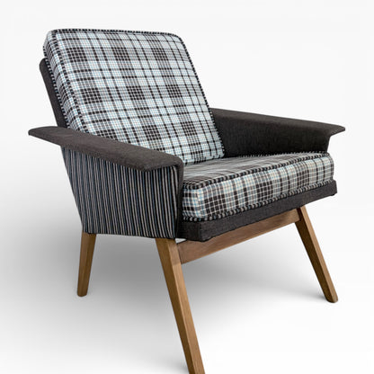 Mid-Century Swedish Plaid Armchair