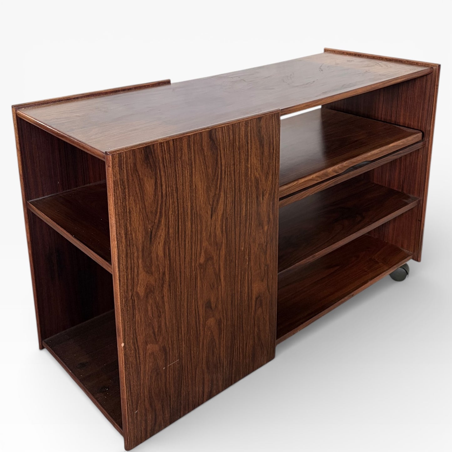 Danish Rosewood Media Unit with Sliding Shelf