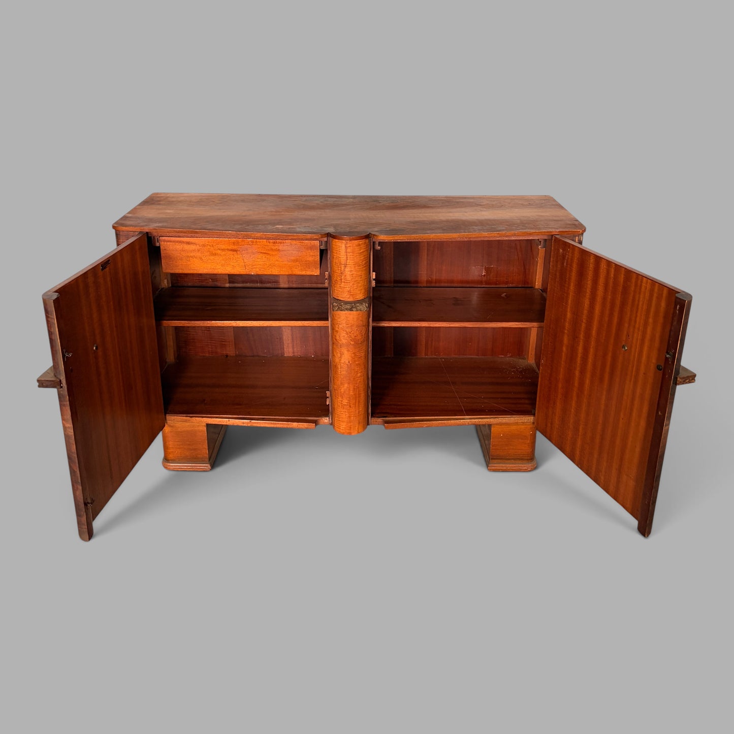 Art Deco Walnut Sideboard by Talent | Bakelite Handles | 1930s Vintage Cabinet