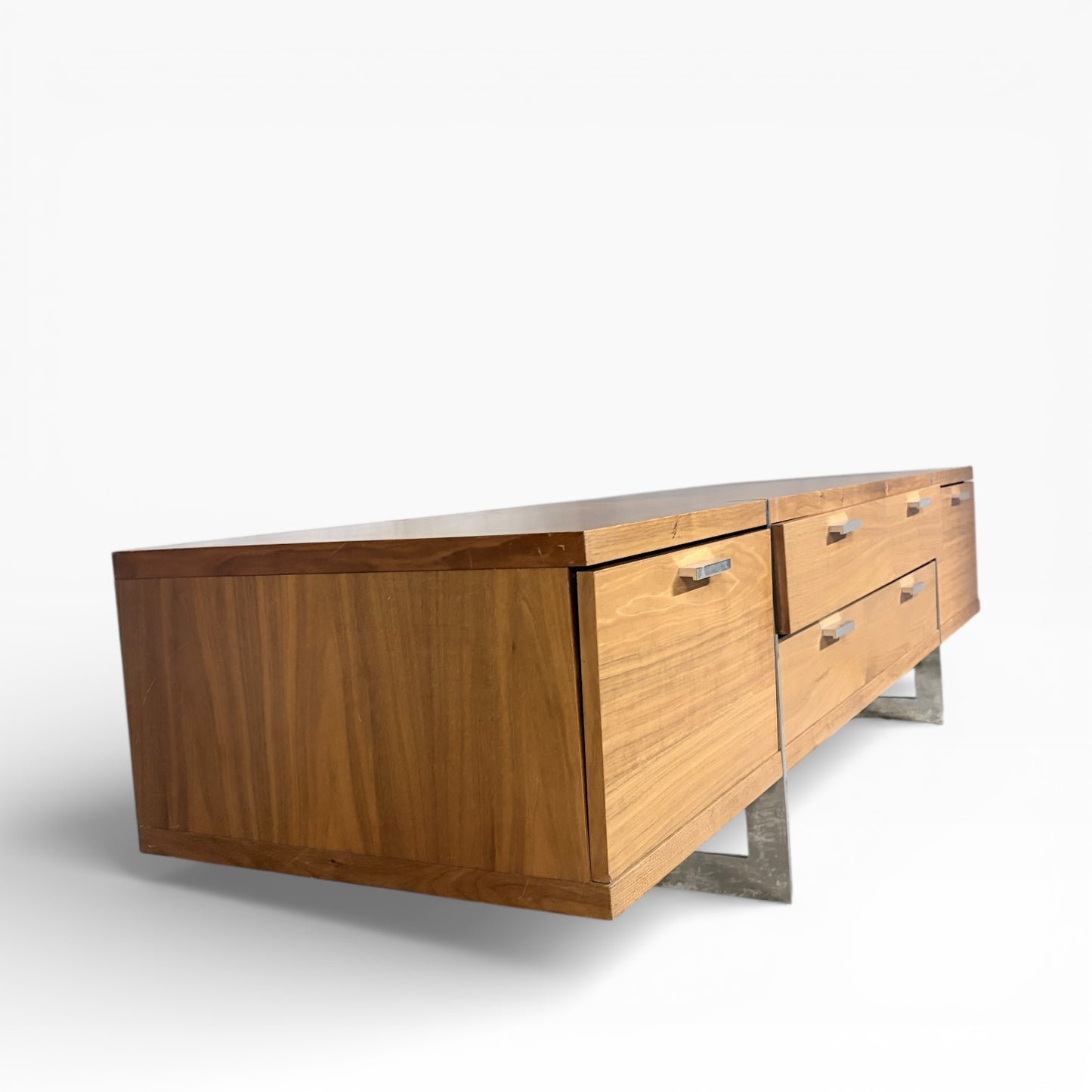 Mid-Century Modern Walnut & Chrome Low Sideboard / Media Unit – Danish — view 8