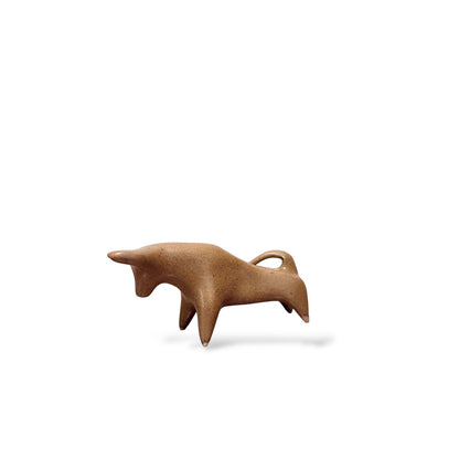 Vintage Miniature Ceramic Taurus Bull Sculpture — view 3