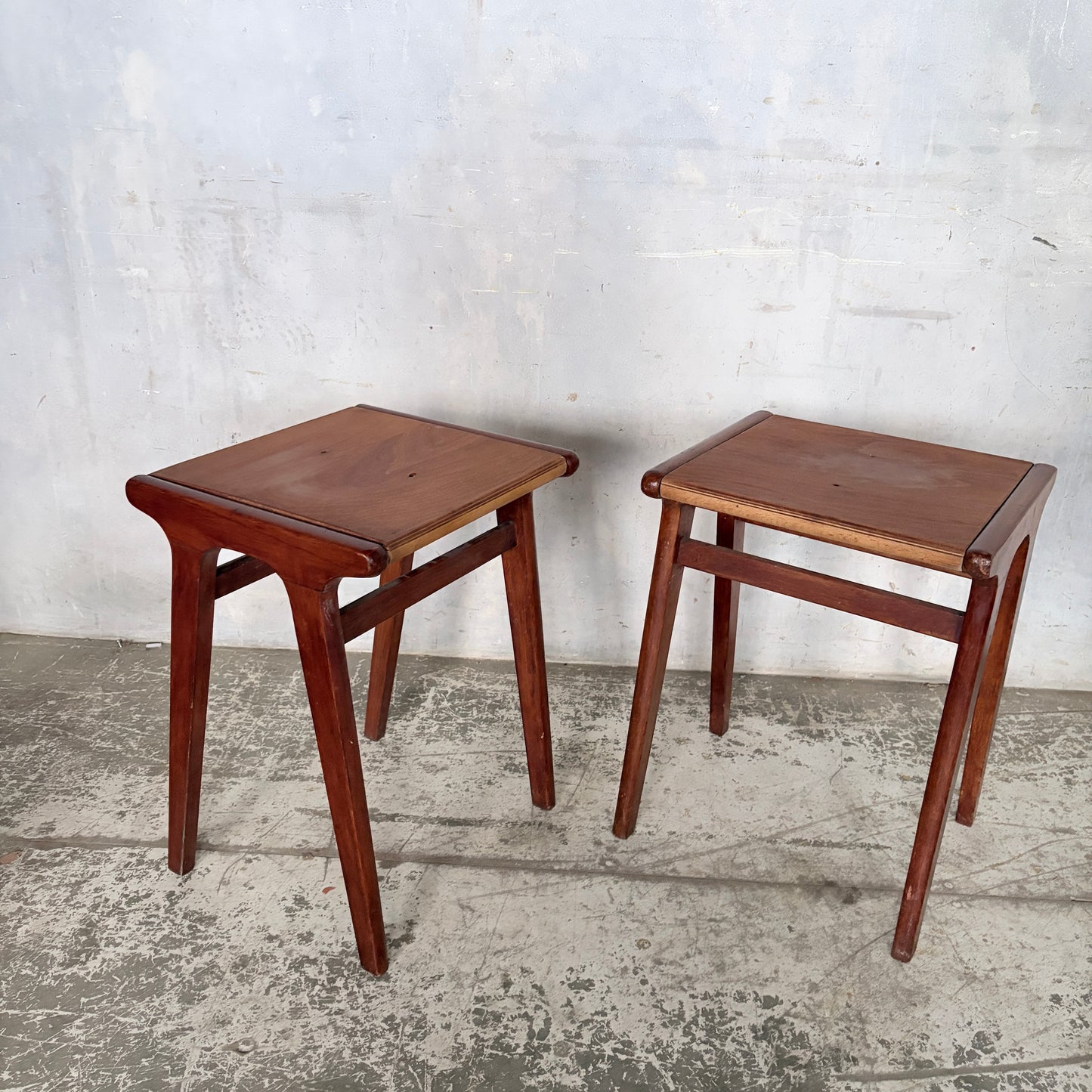 Mid Century Teak & Plywood Bedside Tables