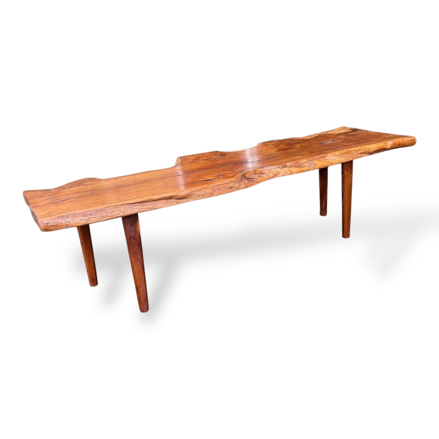 Reynolds of Ludlow Live Edge Yew Wood Coffee Table – Mid-Century — view 8