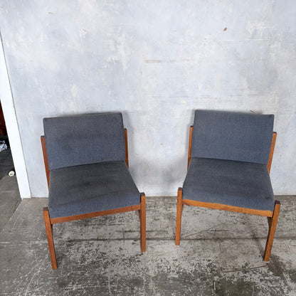 Pair of 1970s Brutalist Pine & Oak Lounge Chairs | Mid Century