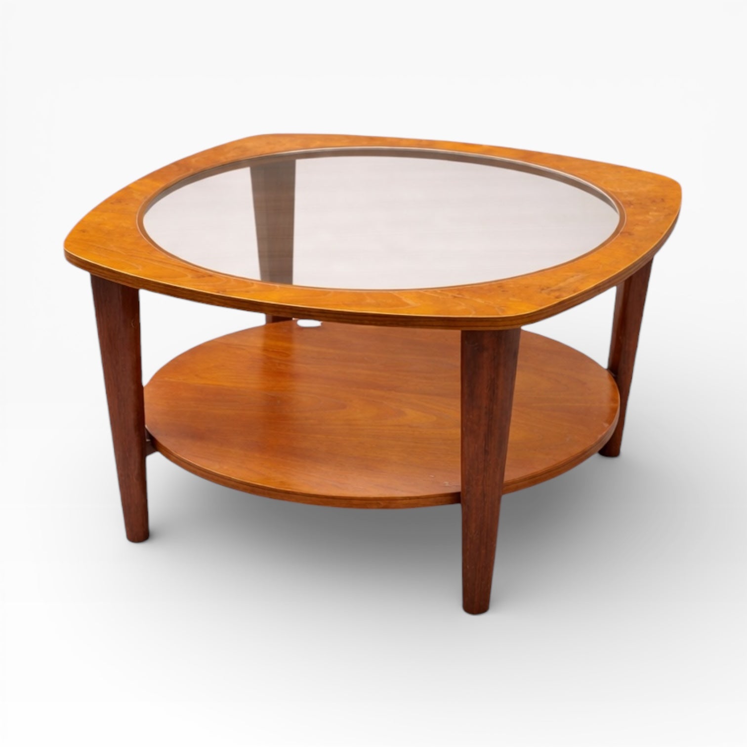 Remploy Mid-Century Teak & Glass Coffee Table – Circular