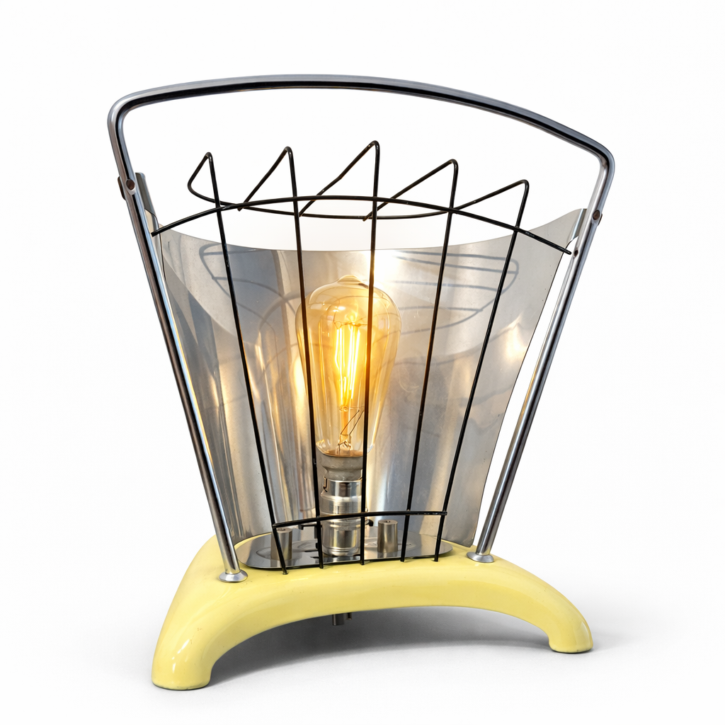 1950s Lloyd Metcalfe Butane Heater Upcycled Table / Floor Lamp – Art Deco