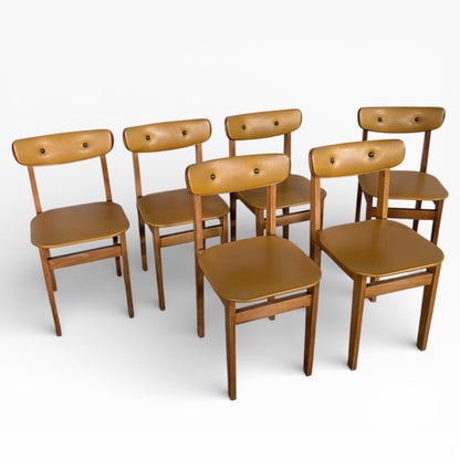 Yellow Vinyl Butterfly Back Dining Chairs (Set of Six)
