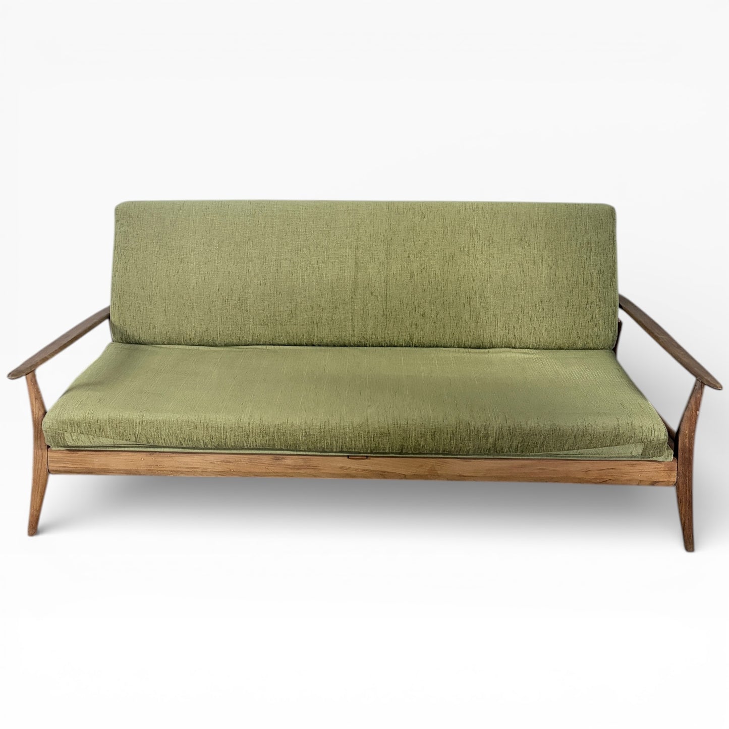 Mid Century Sofa Daybed | Three Seater Convertible Sofa Bed With Solid Wood Frame