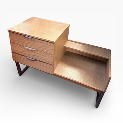 Mid-Century Europa Teak & Formica Drawer Storage Bench