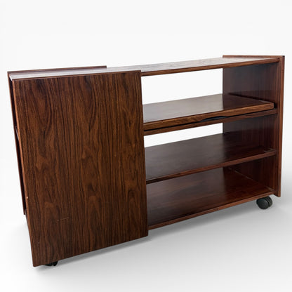 Danish Rosewood Media Unit with Sliding Shelf