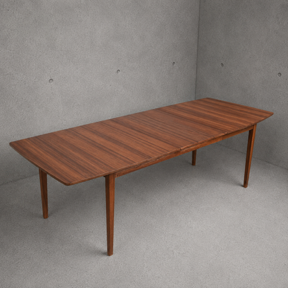 Mid Century Teak and Walnut Extending Dining Table by McIntosh