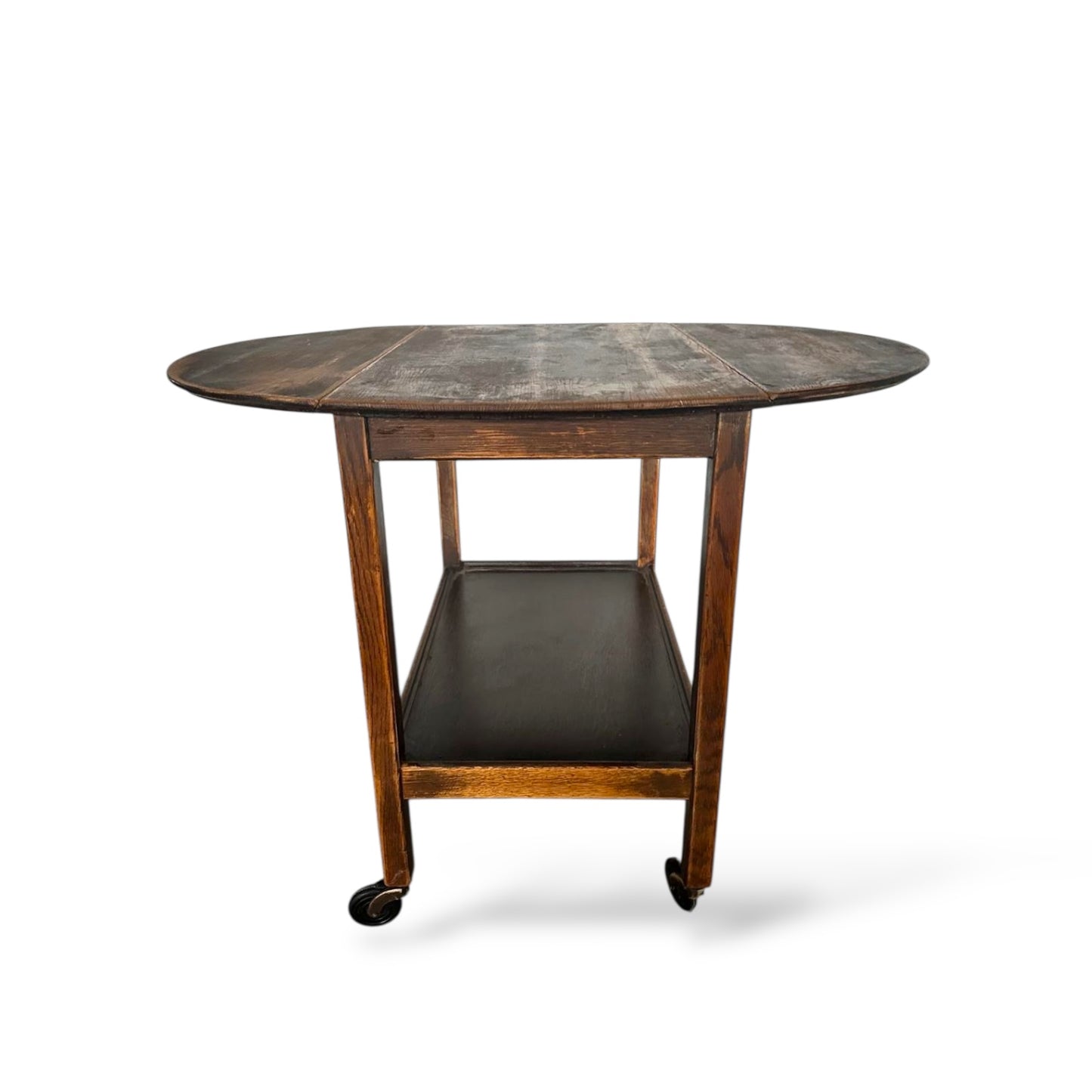 Antique Oak Folding Drinks Trolley on Castors