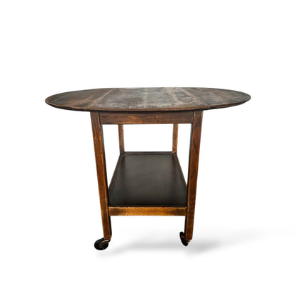 Antique Oak Folding Drinks Trolley on Castors