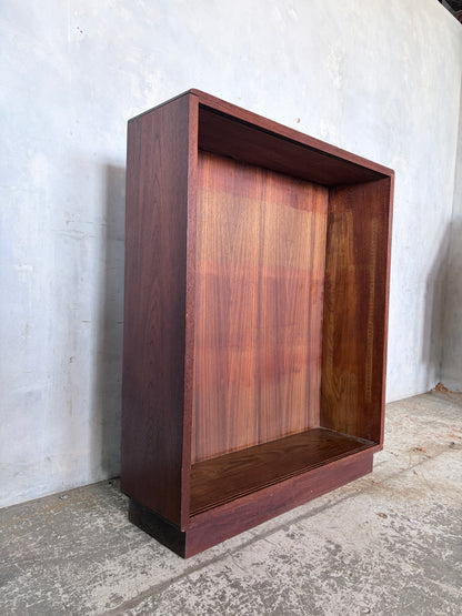 Mid Century Teak Open Bookcase / Display Cabinet – Handmade