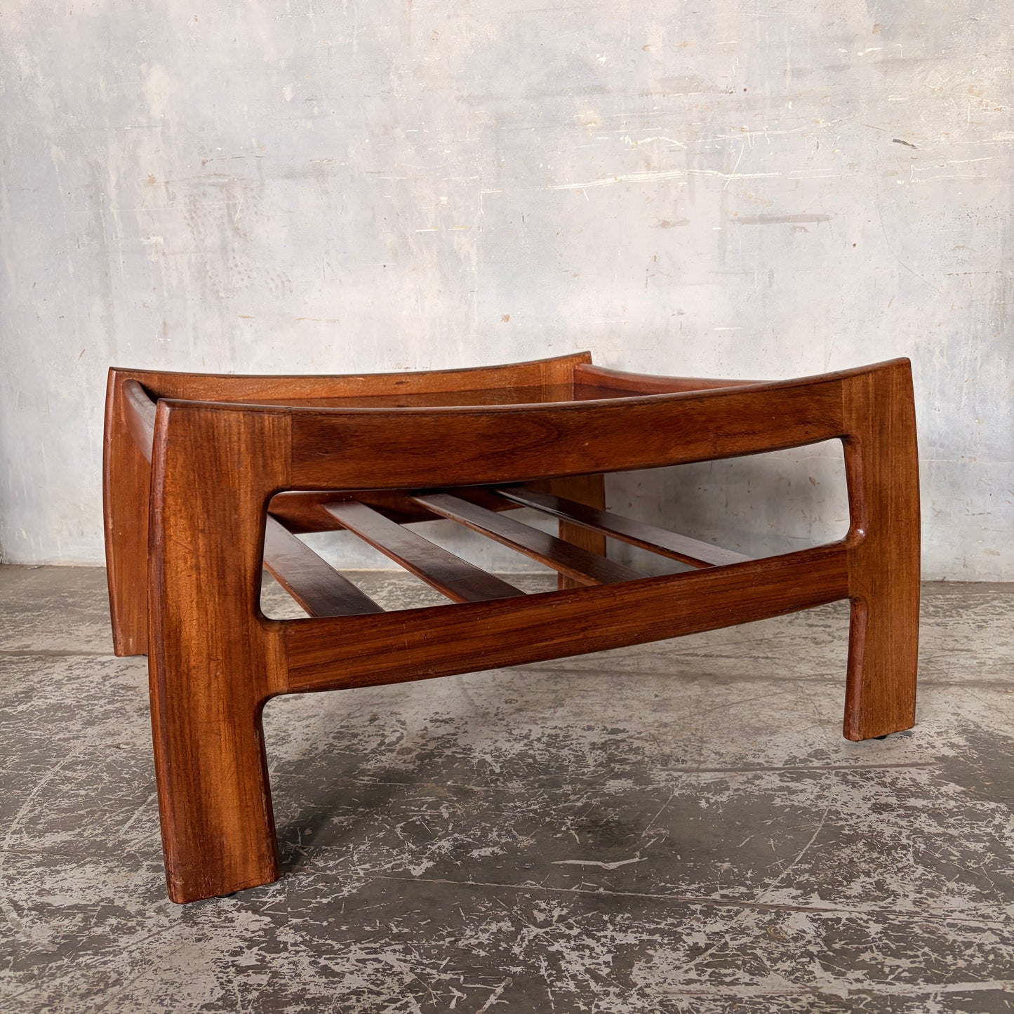 Mid Century G Plan Katrina Teak Coffee Table with Black Perspex Top