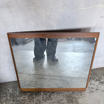 Mid Century Danish Style Teak Square Mirror