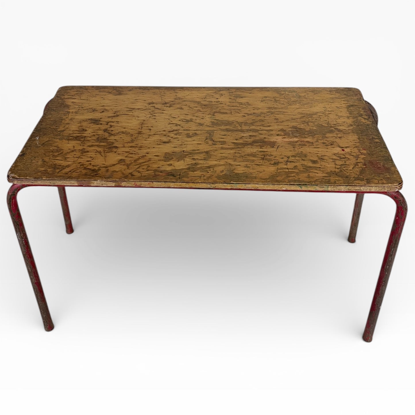 Vintage School Desk Coffee Table | Industrial Child’s Desk Table | Mid-Century Educational Furniture