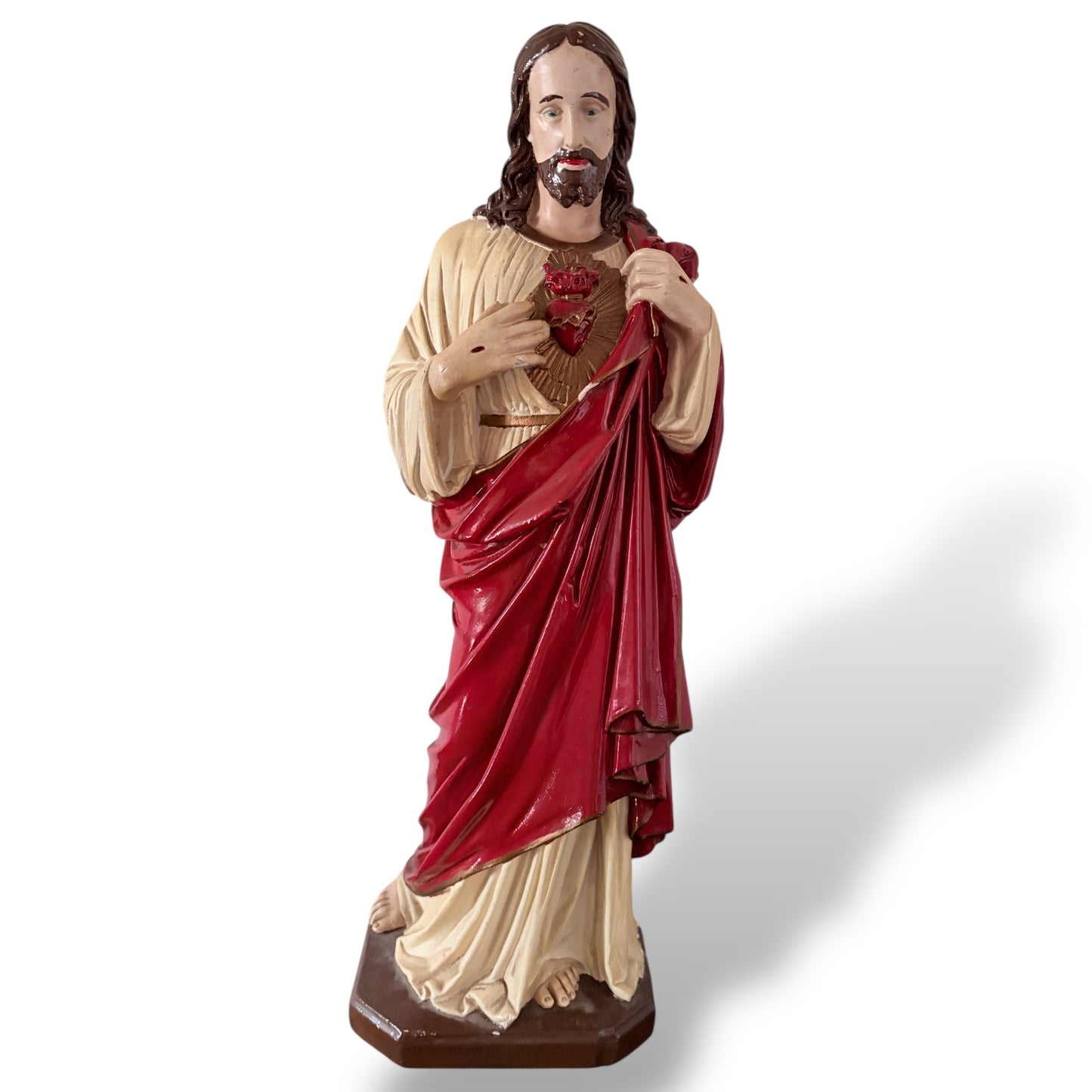 Antique Sacred Heart Jesus Statue – Alabaster