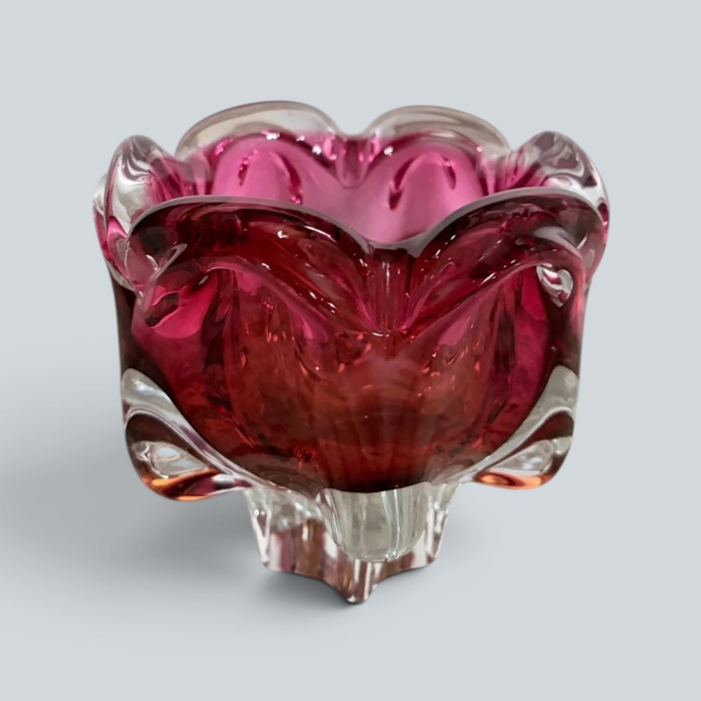 1960s Czech Sommerso Art Glass Bowl by Josef Hospodka for Chřibská