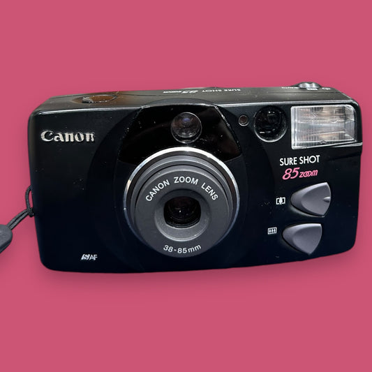 Vintage 80s Canon Sureshot 85 Zoom 35mm film camera