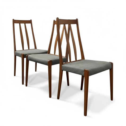 Set of 3 Danish Teak Dining Chairs by Drylund | Mid Century Modern Dining Chairs