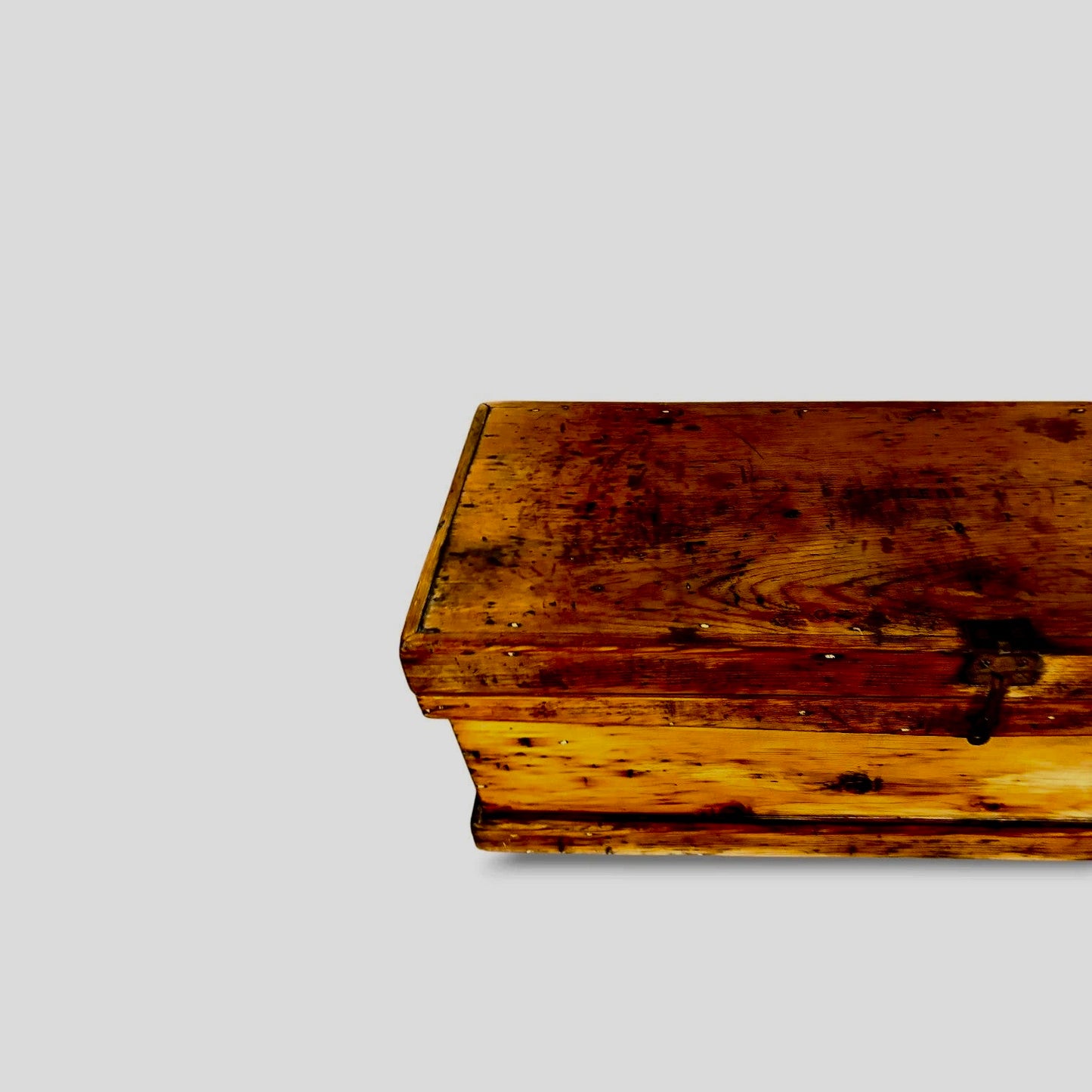 Antique Rustic Solid Pine Carpenter’s Tool Chest / Storage Box