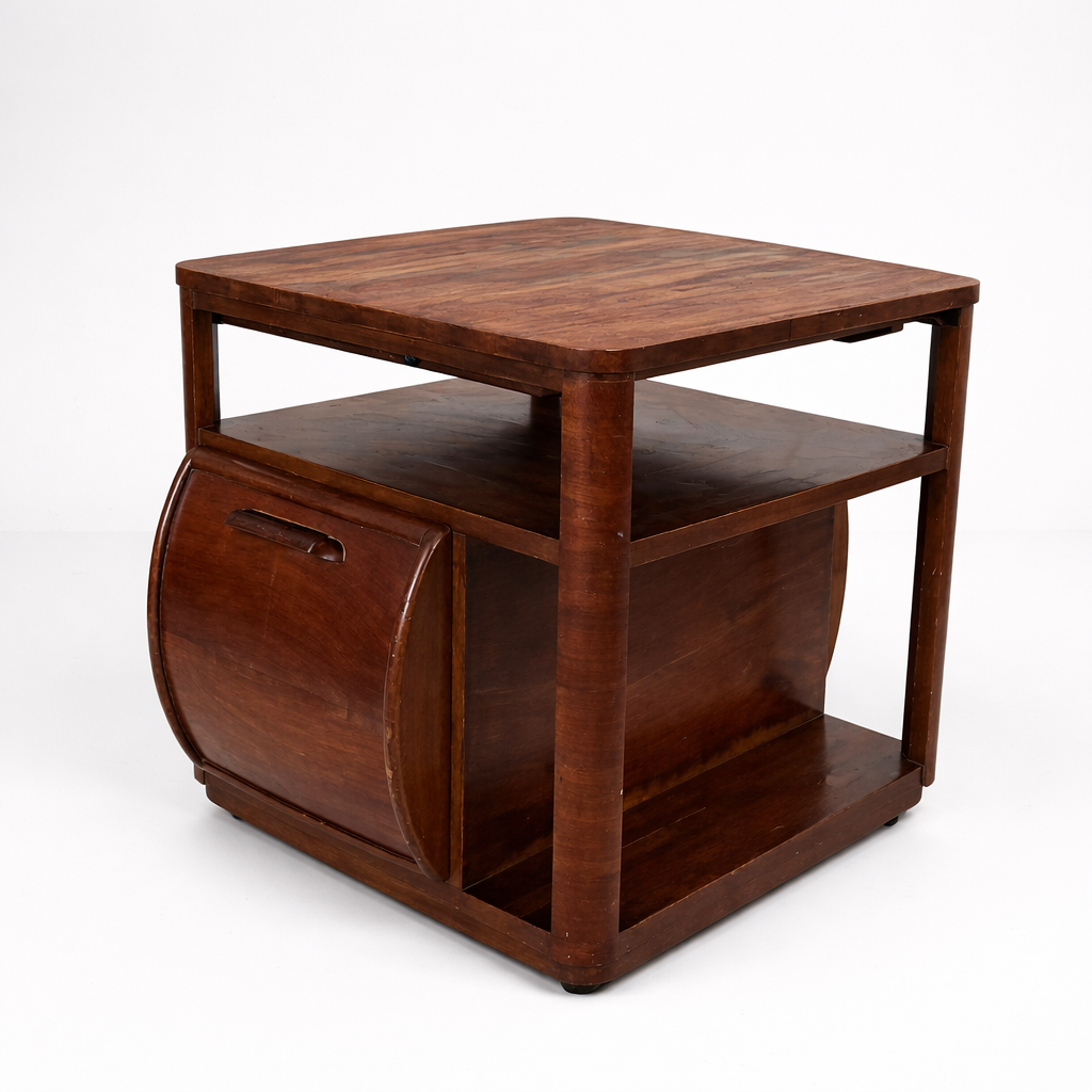 Art Deco Walnut Drinks Cabinet Metamorphic Trolley by Incorporall (CC41)