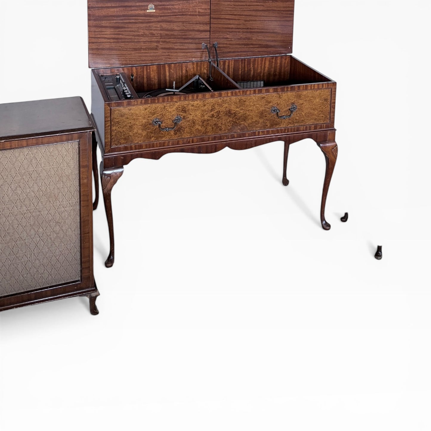 Vintage Dynatron Walnut Radiogram with Matching Stereo Speakers
