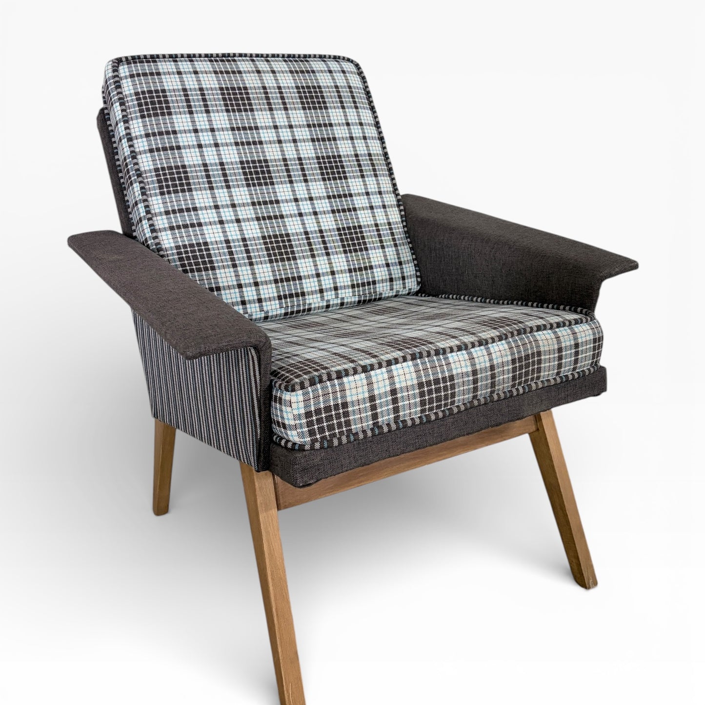 Mid-Century Swedish Plaid Armchair