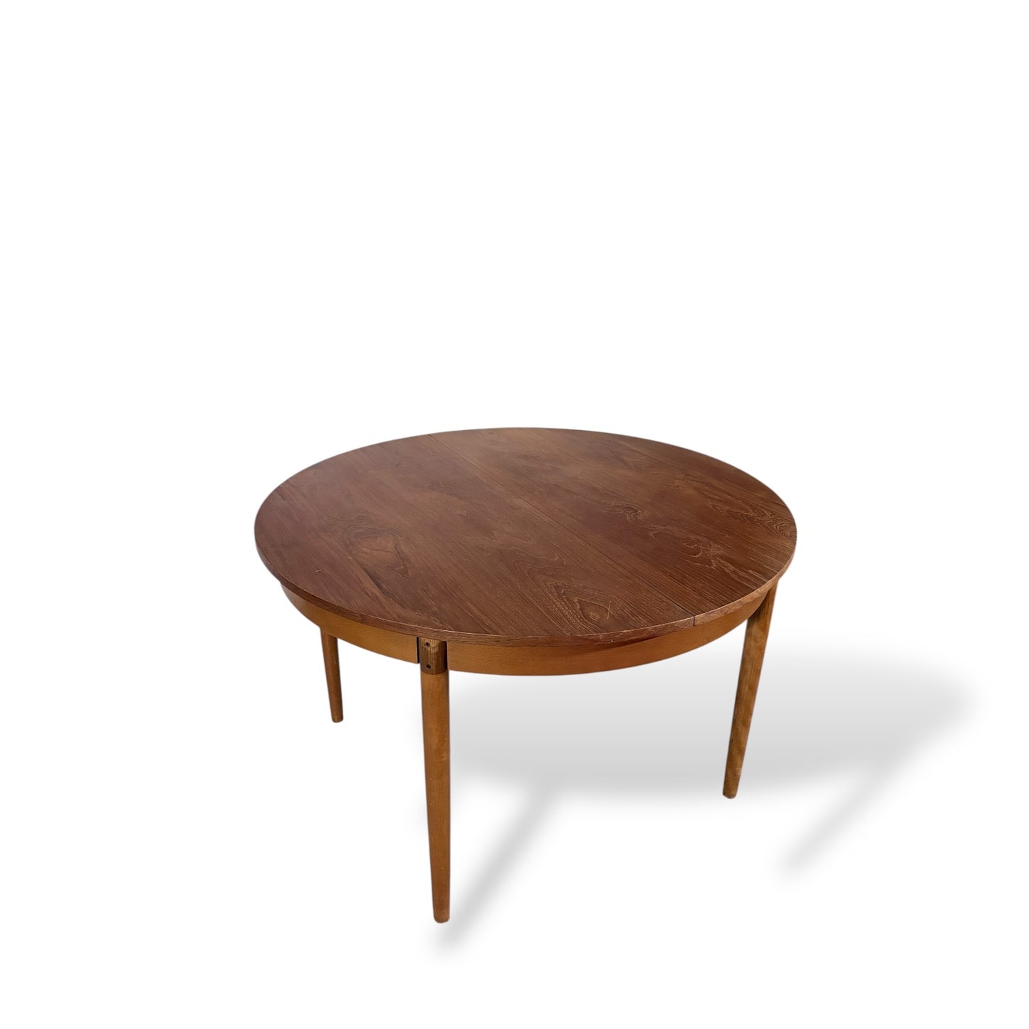 Vintage Danish Round Extending Dining Table – Mid-Century Modern