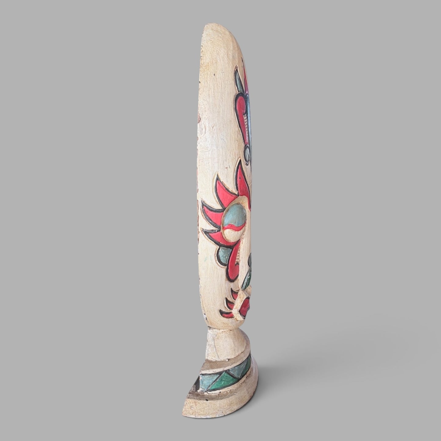 Vintage Indonesian Hand-Carved & Painted Tribal Figure Sculpture – Folk Art
